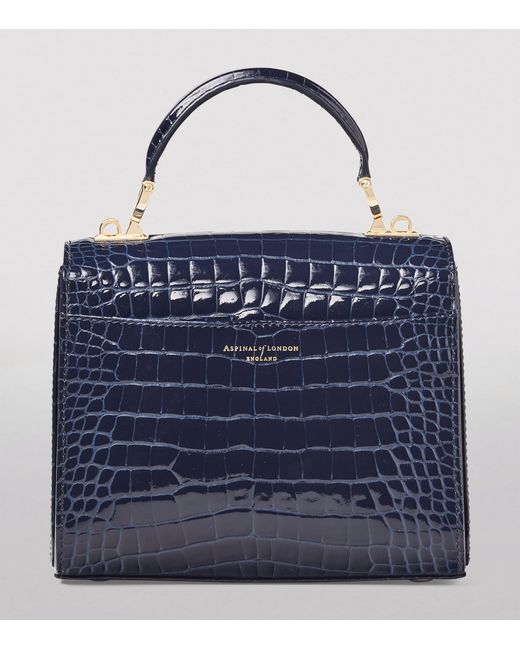 Aspinal Blue Midi Mayfair Top-Handle Bag