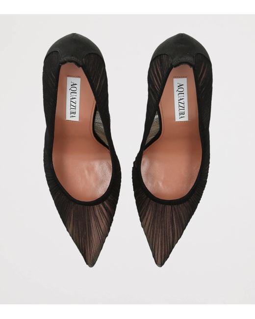 Aquazzura Black Tulle Voile Pumps 105