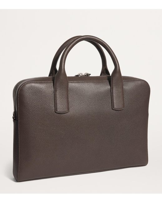 Giorgio Armani Brown Leather Briefcase for men