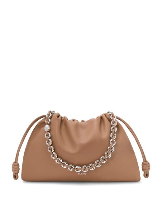 Loewe Brown Large Leather Flamenco Shoulder Bag