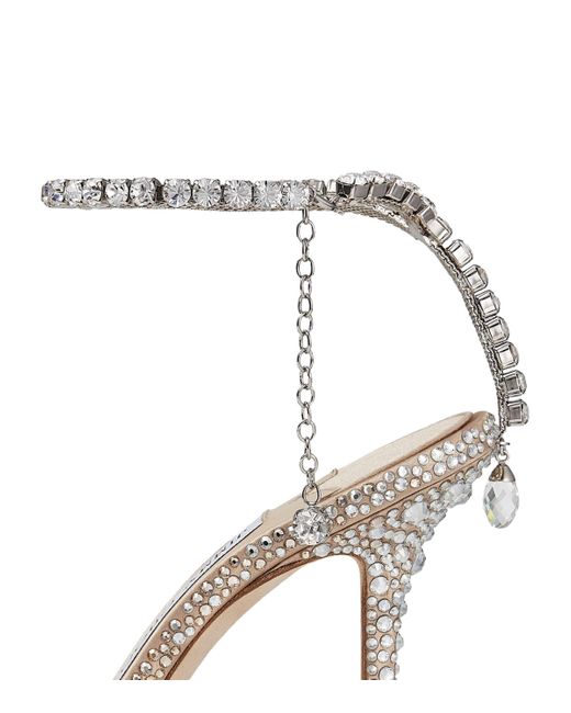 Jimmy Choo Metallic Saeda 100 Crystal Embellished Pumps