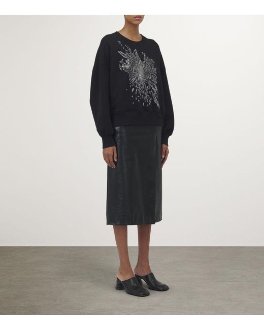 Alexander McQueen Black Cotton Embroidered Smashed Glass Sweatshirt