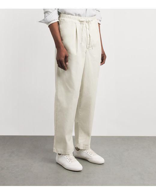 Officine Generale Natural Cotton-Blend Drawstring Peterson Trousers for men