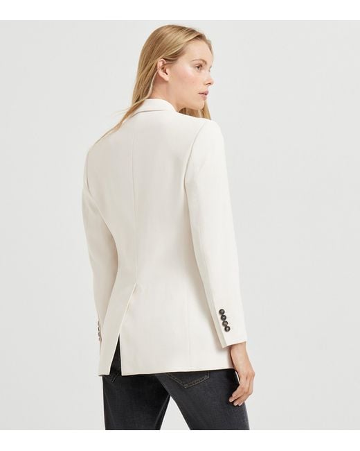 Brunello Cucinelli White Comfort Viscose Couture Twill Blazer