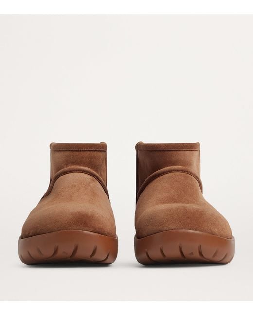 【BOTTEGA VENETA】MINI SNAP BOOTS Snap Mini shearling-lined suede ankle boots in beige