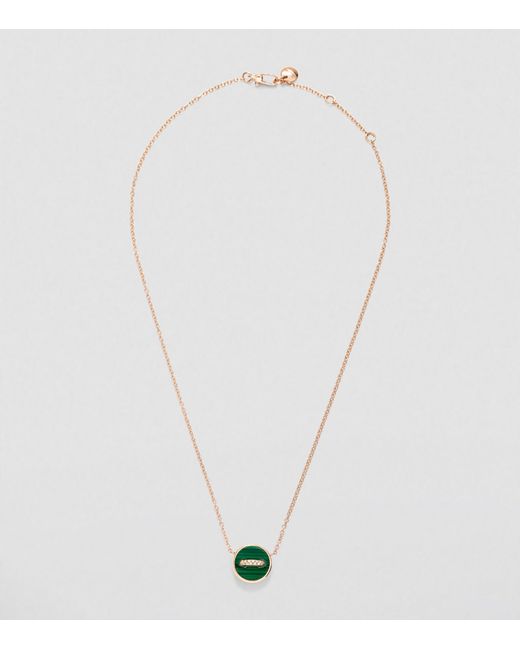 Pomellato Green Rose Gold, Diamond, Mother-of-pearl And Malachite Pom Pom Dot Necklace