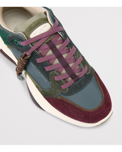 Kurt Geiger Green Leather Royston Sneakers for men