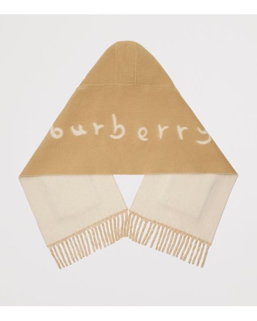 Burberry Natural Wool-Blend Hooded Scarf