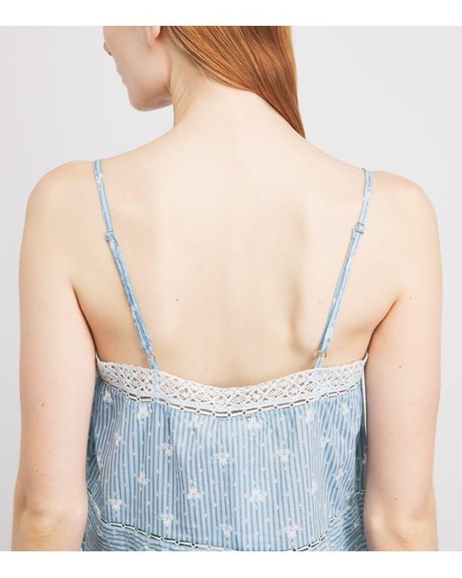 Polo Ralph Lauren Blue Cotton Floral Stripe Pyjama Set