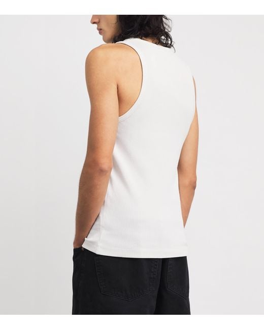 Agolde White Ribbed Viggo Tank Top for men