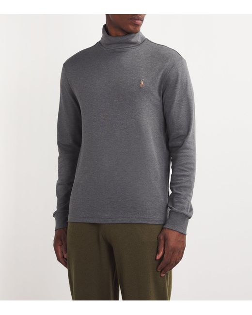 Polo Ralph Lauren Gray Cotton Logo Rollneck Sweater for men