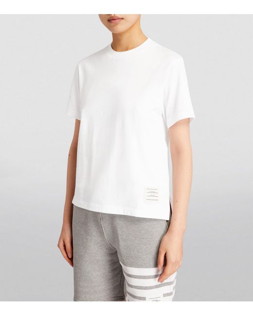 Thom Browne White Name Patch T-Shirt
