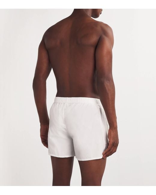 Hanro White Woven Plain Boxer Shorts for men
