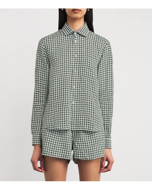 With Nothing Underneath Gray Linen The Classic Shirt
