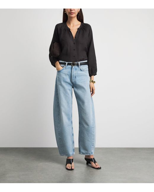 Citizens of Humanity Black Linen Paro Blouse