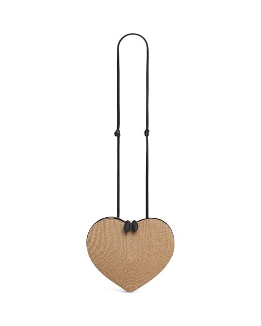 Alaïa Natural Straw Le Coeur Shoulder Bag