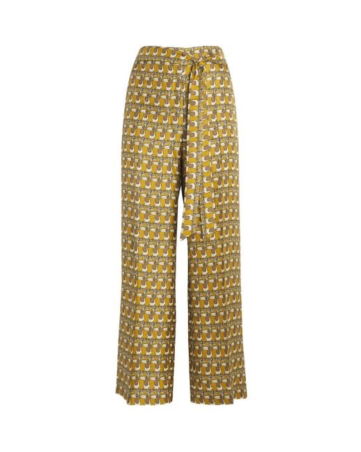 パンツ Max Mara Floral Patterned Yellow Silk Trousers Max Mara Silk Printed Trousers in Yellow | Lyst Canada