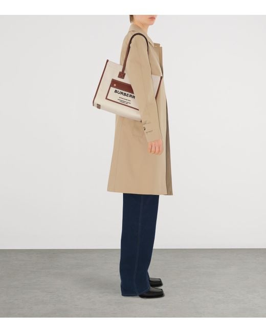 Burberry White Small Freya Tote Bag