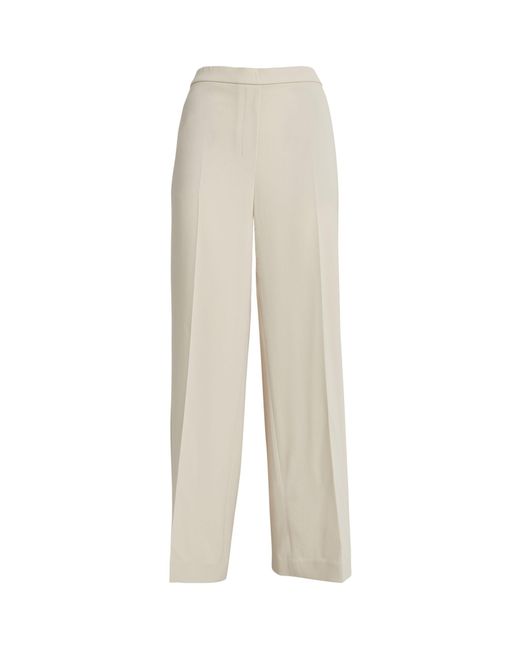 Theory White Wide-leg Trousers