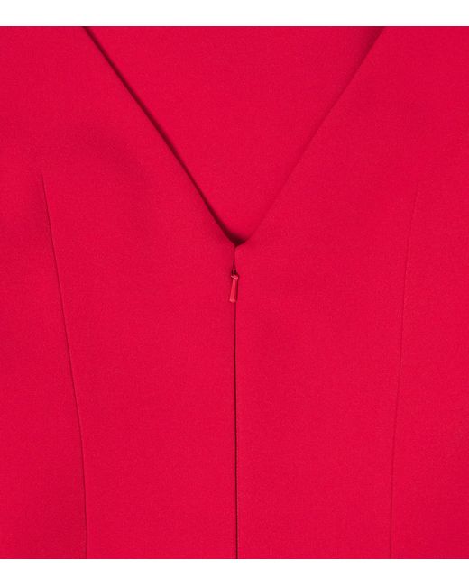 Safiyaa Red Crepe Sloane Gown