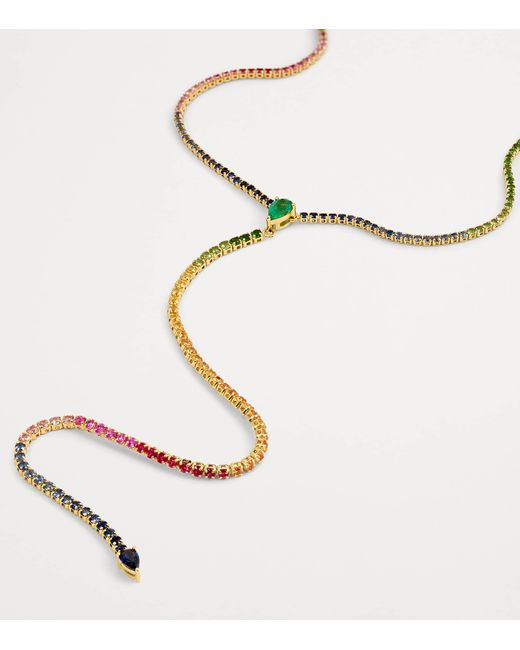 SHAY Metallic Diamond And Mixed Gemstone Threads Necklace