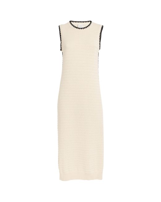Varley White Cotton Knitted Dwight Dress