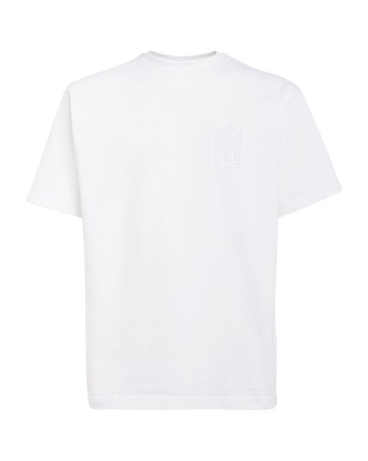 Mackage White Organic Cotton Logo-patch T-shirt for men