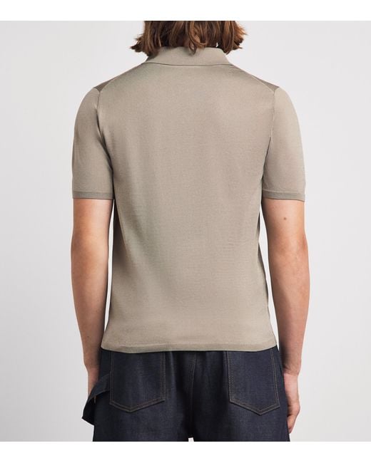 Sandro Natural Knitted Polo Shirt for men