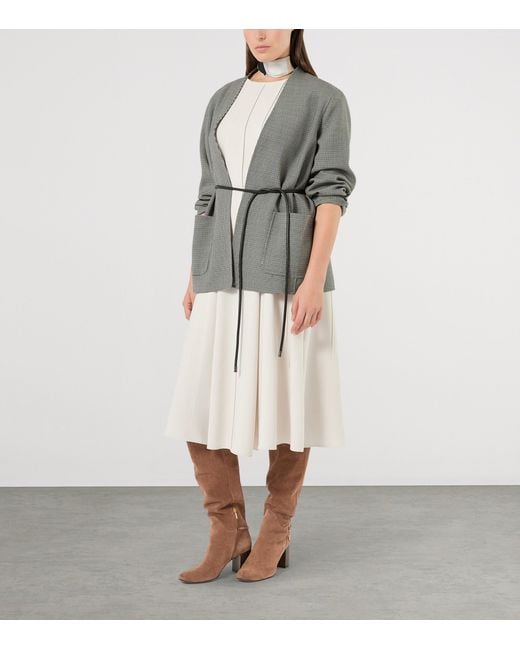 Marina Rinaldi White Panelled A-Line Midi Dress