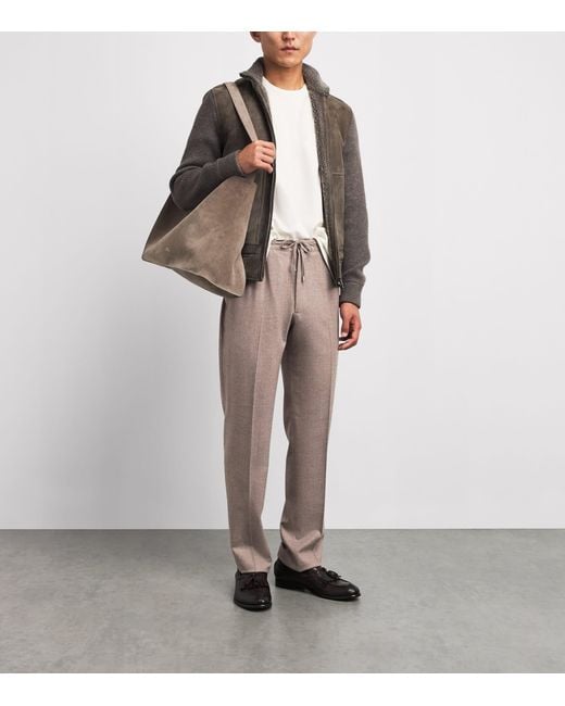 FIORONI CASHMERE Gray Virgin Wool Straight Chinos for men