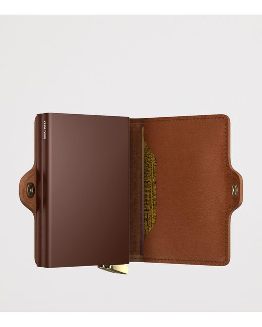 Secrid Brown Embossed Leather Lines Twinwallet for men