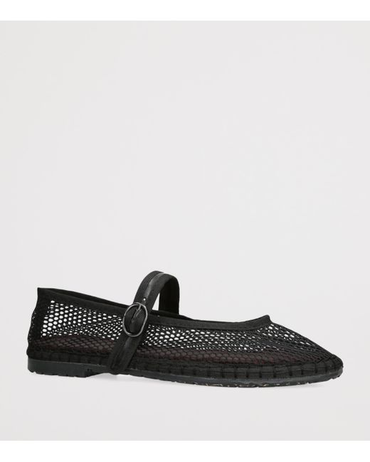 Flabelus Black Mesh Isabella Ballet Flats