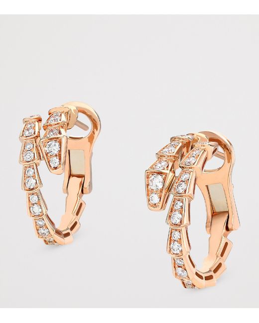 BVLGARI Metallic And Diamond Serpenti Viper Earrings
