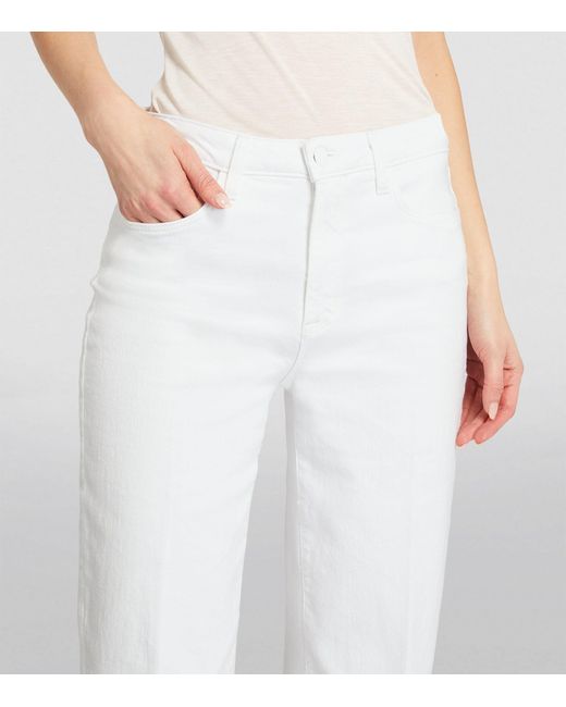 L'Agence White Scottie High-rise Wide-leg Jeans