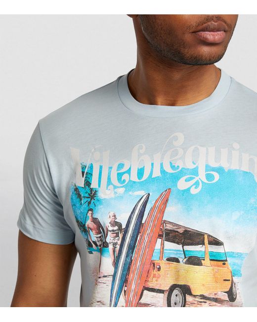 Vilebrequin Blue Cotton Graphic T-shirt for men