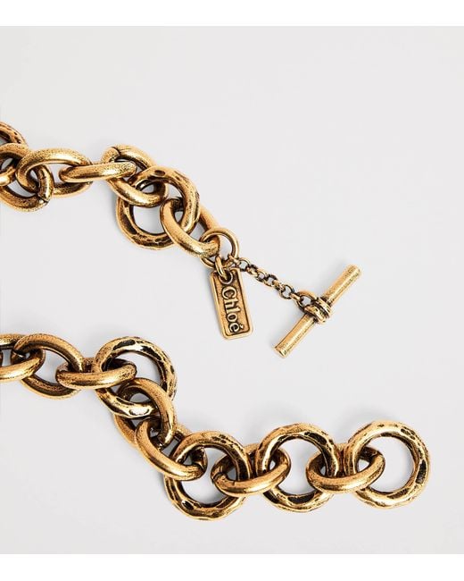 Chloé Metallic Victorian Heart Necklace
