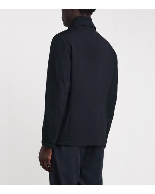 Moorer Blue Layered Borromeo Coat for men
