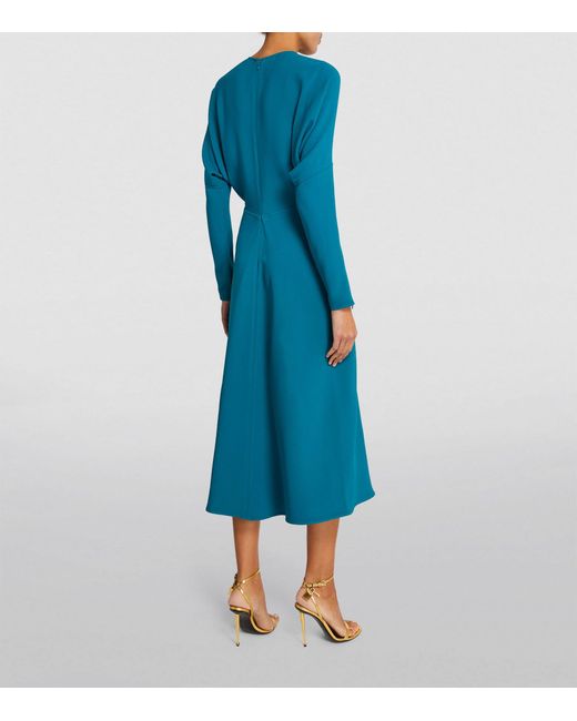Victoria Beckham Blue Dolman Midi Dress