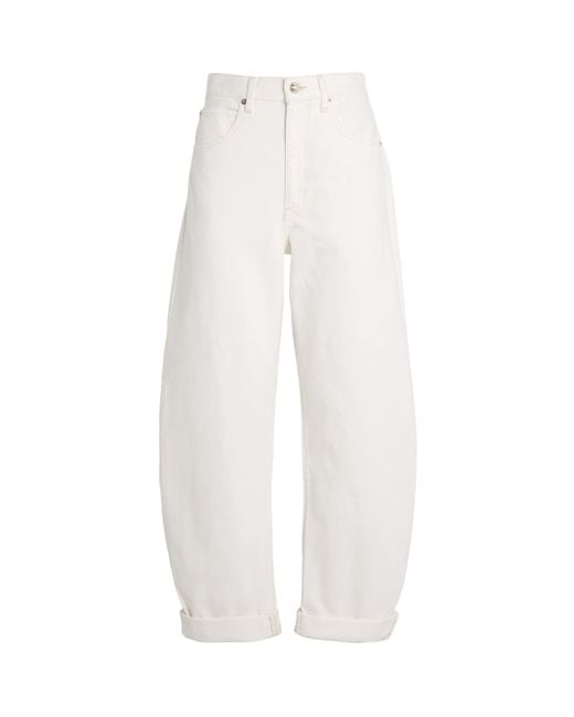 FRAME White The Bubble Barrel Jeans