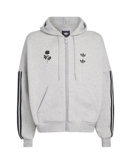 Willy Chavarria Gray X Adidas Originals Track Logo Hoodie for men