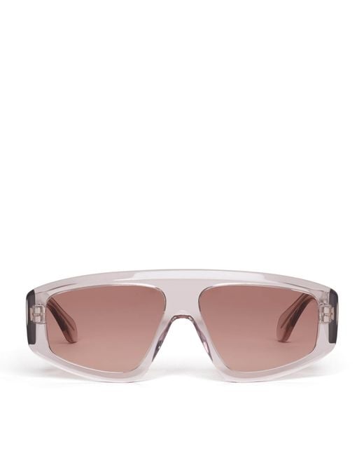 Alaïa Pink Acetate Aviator Mask Sunglasses