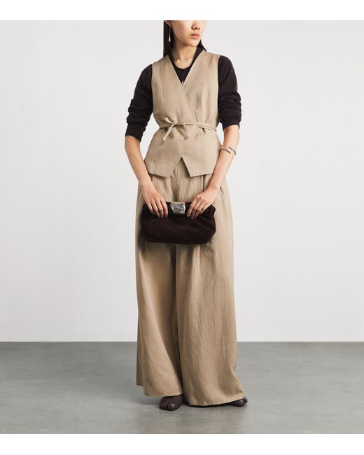 ME+EM Natural Wrap-Around Waistcoat