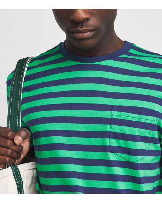 Polo Ralph Lauren Green Cotton Stripe Classic Fit T-Shirt for men