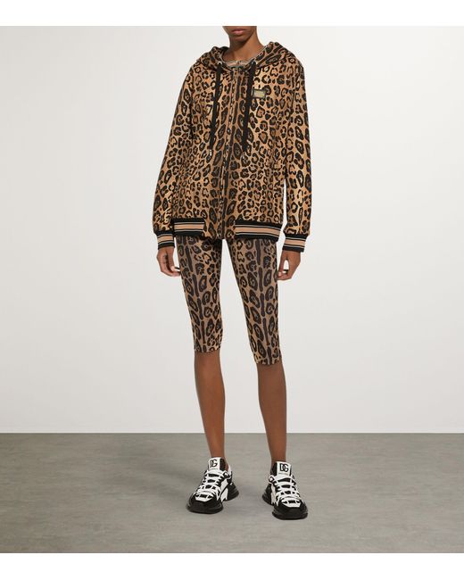 Dolce & Gabbana Brown Leopard Print Hoodie