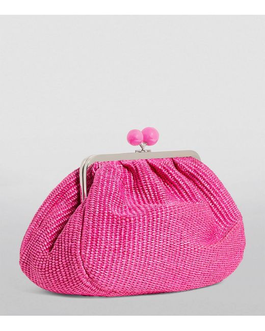 Weekend by Maxmara Pink Medium Woven Pasticcino Clutch Bag