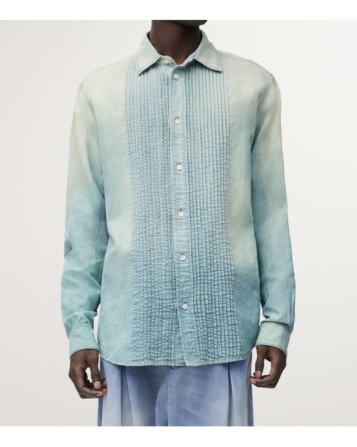 Loewe Blue Denim Pleated Shirt for men