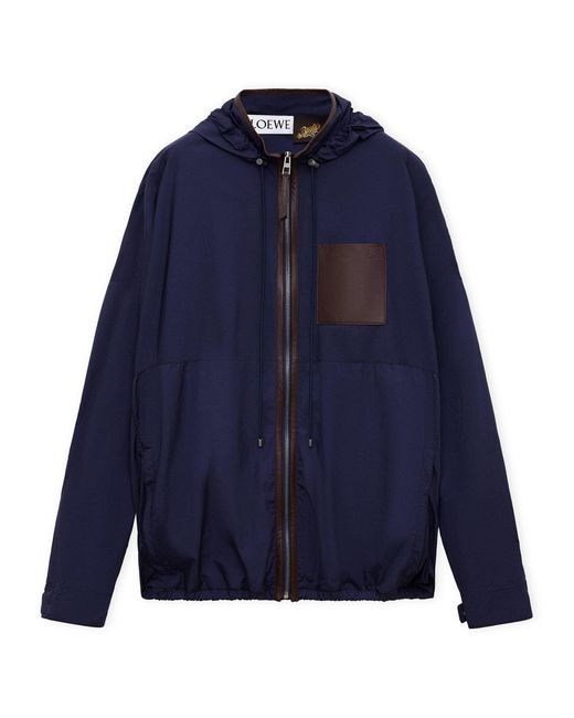 Loewe Blue X Paula's Ibiza Leather-Trimmed Hooded Jacket for men