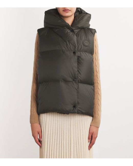 Canada Goose Down Filled Rhoda Hooded Gilet in Gray Lyst