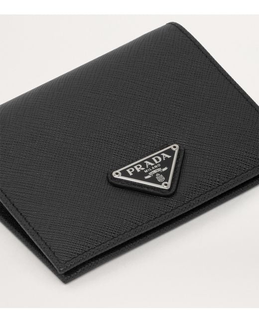 Prada Black Small Saffiano Leather Bifold Wallet