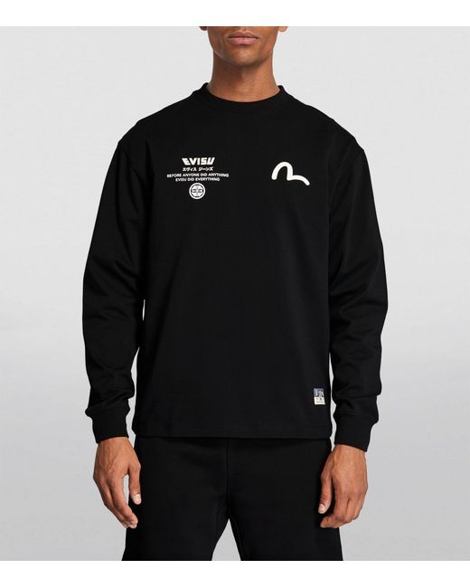 Evisu Black Daicock Wave Sweatshirt for men